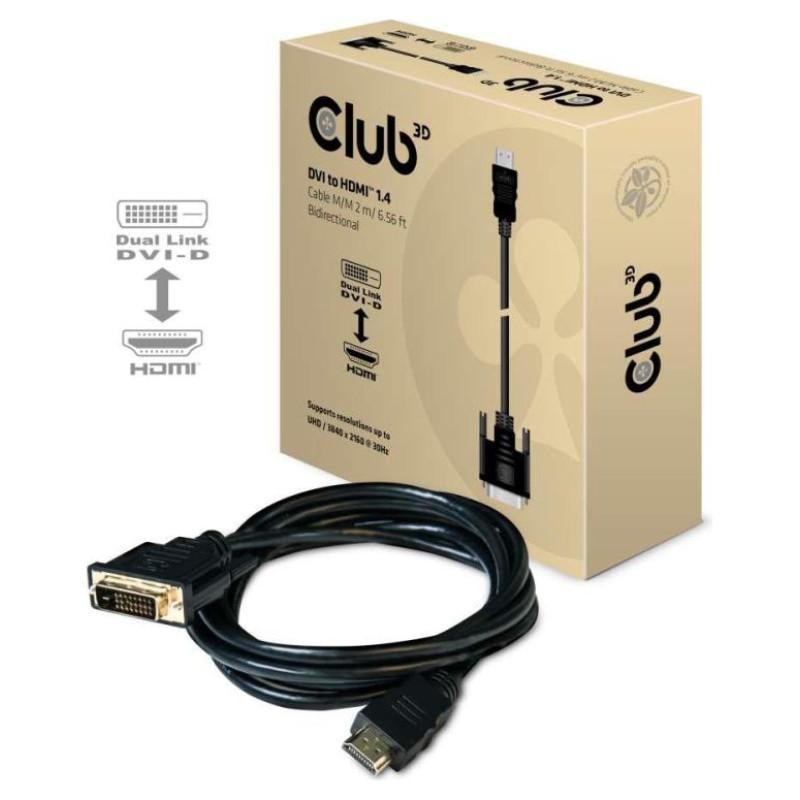 Club3D CABLE DVI-D TO HDMI 2M/M/M CAC-1210 CLUB3D