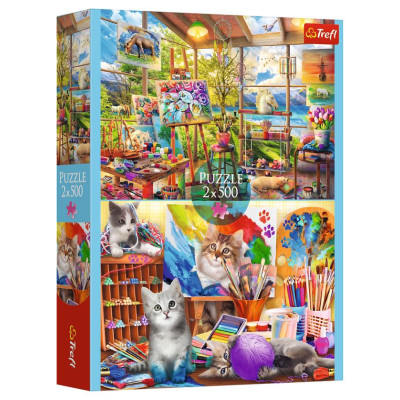 Trefl Pužļu komplekts Eiropas galvaspilsētas, 2x500 gab.