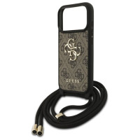 Guess 4G Big Logo Cord Stap Crossbody Case for iPhone 17 Pro - Brown
