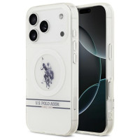 U.s. Polo Assn. US Polo DH and Bottom Stripe Logo MagSafe Case for iPhone 17 Pro - White