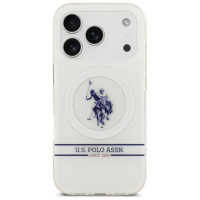 U.s. Polo Assn. US Polo DH and Bottom Stripe Logo MagSafe Case for iPhone 17 Pro - White