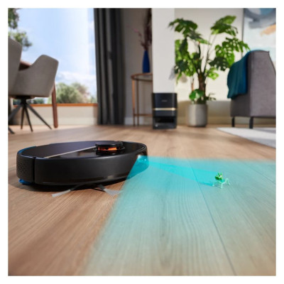 Philips HomeRun 7000. sērijas putekļsūcējs robots ar mazgā&scaron;anas funkciju, melns - XU7100/01