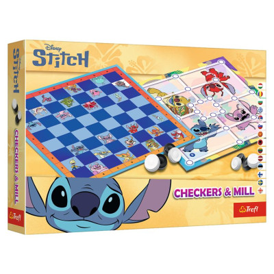 Trefl DISNEY STITCH Galda spēle Dambrete un Dzirnavas