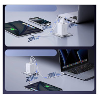 Baseus EnerFill FE11 2 x USB-C / USB-A 100W Wall Charger - White