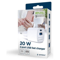 Gembird CHARGER USB 20W 2PORT/TA-UC-PDQC20-W-01 GEMBIRD