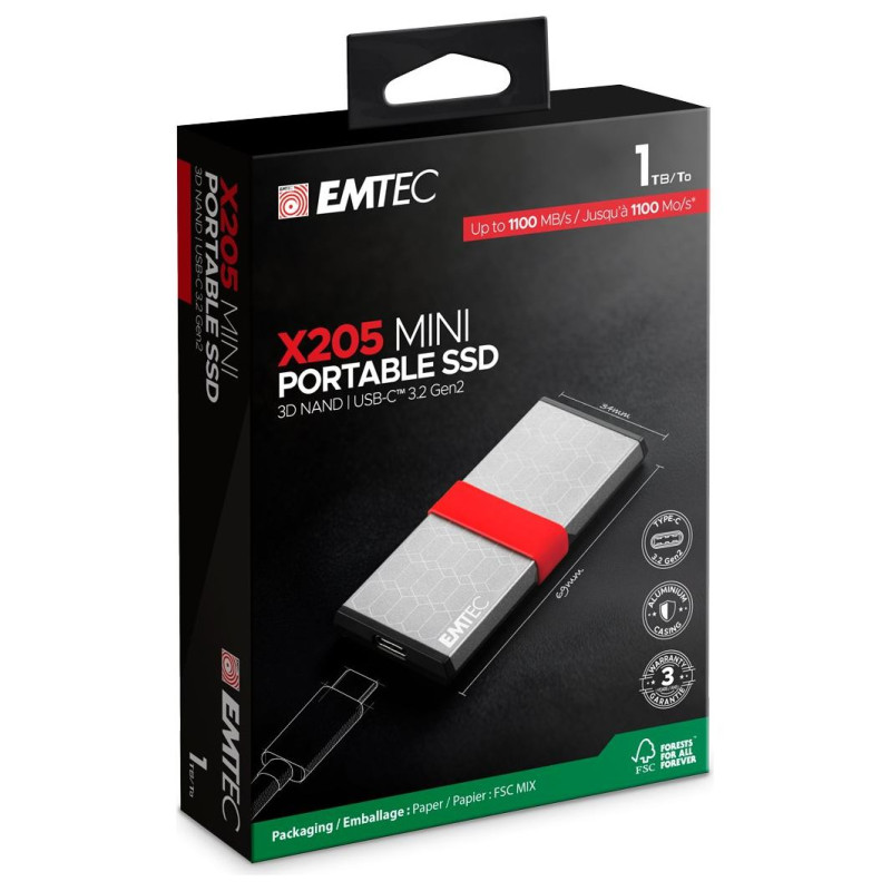 Emtec SSD 3.2Gen2 X205 1TB Portable