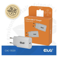 Club3D MOBILE CHARGER WALL USB-C/2PACK 30W WH CAC-3020 CLUB3D
