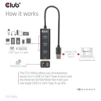 Club3D I/O HUB USB3.2 3PORT/CSV-1430A CLUB3D