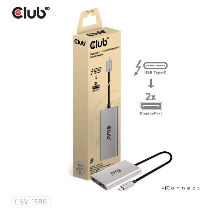 Club3D I/O ADAPTER THUNDERBOLT TO DP/CSV-1586 CLUB3D