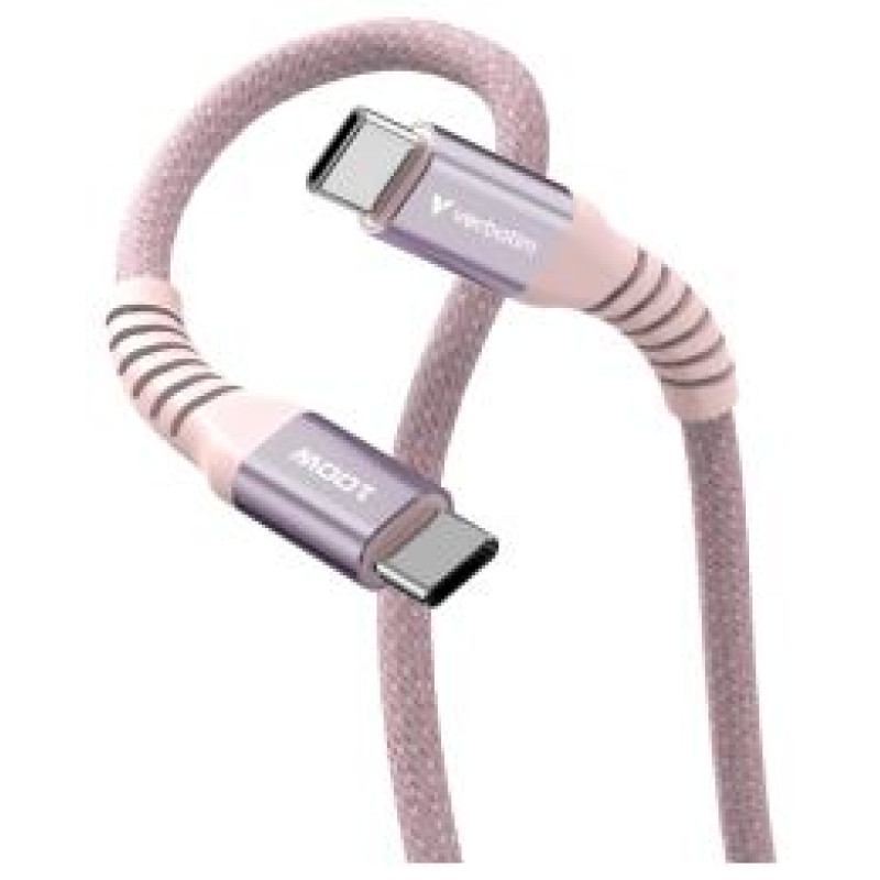 Verbatim Kabelis Verbatim Sync & Charge Magnetic Type-C  100W 120cm Pink