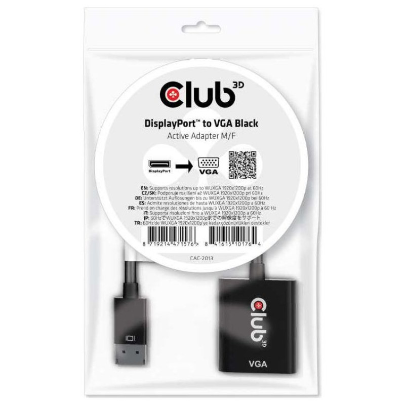 Club3D I/O ADAPTER DP TO VGA/M/F CAC-2013 CLUB3D