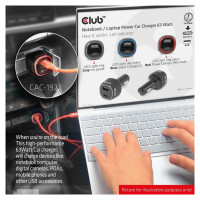 Club3D NB CHARGER CAR USB+USB-C/63W CAC-1922 CLUB3D