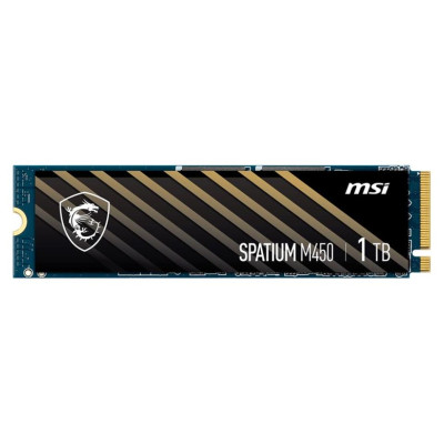 MSI SSD|MSI|SPATIUM M450|1TB|M.2|PCIe Gen4|NVMe|3D NAND|Write speed 2400 MBytes/sec|Read speed 3400 MBytes/sec|2.15mm|TBW 350 TB|MTBF 1500000 hours|S78-440L0M0-P83