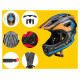 Rockbros TT-32SOBL-S children's bicycle helmet with removable chinbar, size S - black and orange