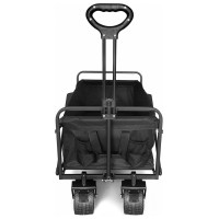 Wozinsky WZP-100 beach, tourist, garden trolley, durable, wide wheels, with safety net up to 100 kg - black