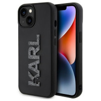 Karl Lagerfeld 3D Rubber Glitter Logo case for iPhone 15 Plus - black