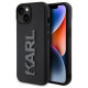 Karl Lagerfeld 3D Rubber Glitter Logo case for iPhone 15 Plus - black