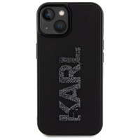 Karl Lagerfeld 3D Rubber Glitter Logo case for iPhone 15 Plus - black