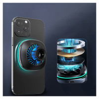 Wozinsky WCT5-6S2Y Car Holder with Qi/MagSafe 15W Wireless Charger and Air Vent Fan - Black