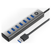 Orico CL7U-U3 hub 7x USB-A 3.0 + USB-C 5V/3A 1m - gray