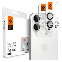 Spigen Optik Pro GLAS.TR ”EZ FIT” Camera Cover 2-pack for iPhone 16 / 16 Plus / 17 - Silver