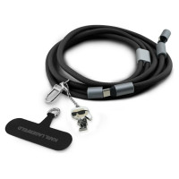 Karl Lagerfeld CBDY Ikonik Charm USB-C Cable / USB-C Lanyard - Black