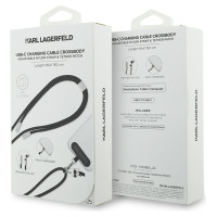 Karl Lagerfeld CBDY Ikonik Charm USB-C Cable / USB-C Lanyard - Black