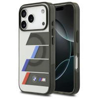 BMW M IML Metal Buttons Tricolor Lines MagSafe Case for iPhone 17 Pro - Gray