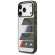 BMW M IML Metal Buttons Tricolor Lines MagSafe Case for iPhone 17 Pro - Gray