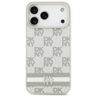 Dkny Checkered with Printed Stripes Case for iPhone 17 Pro Max - Beige