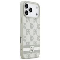 Dkny Checkered with Printed Stripes Case for iPhone 17 Pro Max - Beige