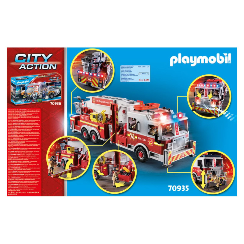 Playmobil Glāb&scaron;anas transportlīdzekļi: Ugunsdzēsēju ma&scaron;īna ar  kāpnēm