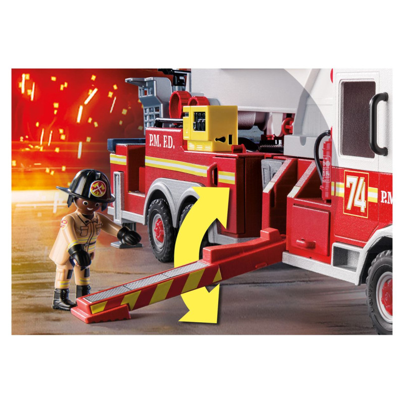 Playmobil Glāb&scaron;anas transportlīdzekļi: Ugunsdzēsēju ma&scaron;īna ar  kāpnēm