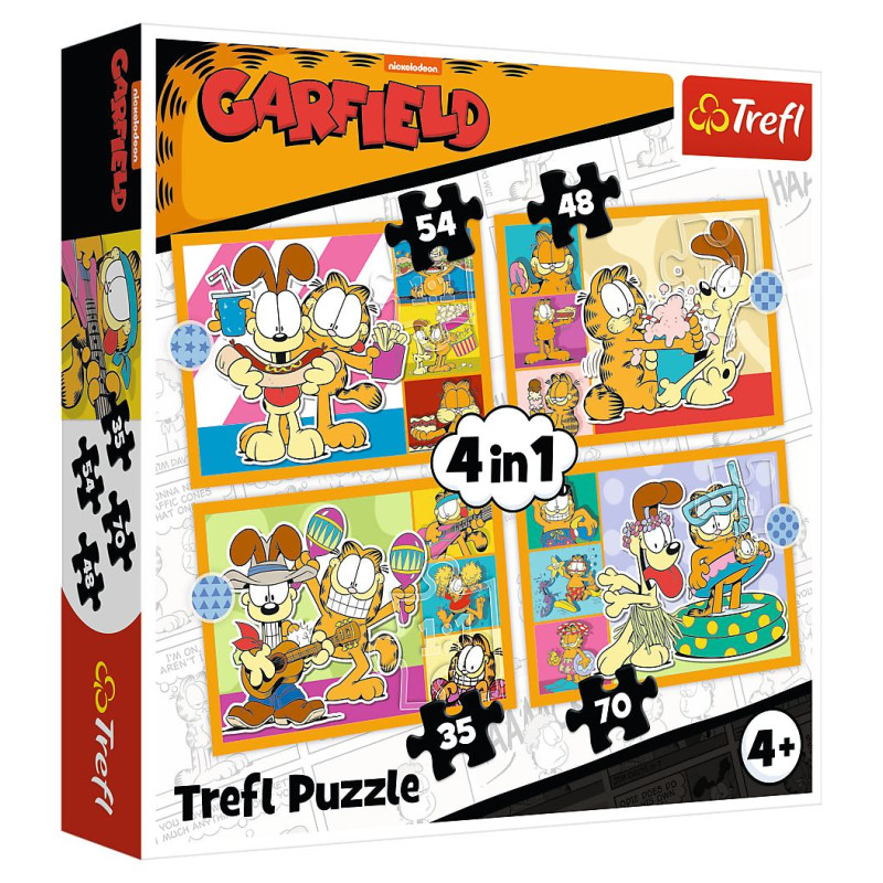 Trefl GARFIELD Pužļu komplekts 4 in 1