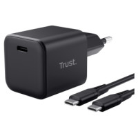 Trust Lādētājs Trust Maxo Ultra-small 65W GaN USB-C Black + 2m cable