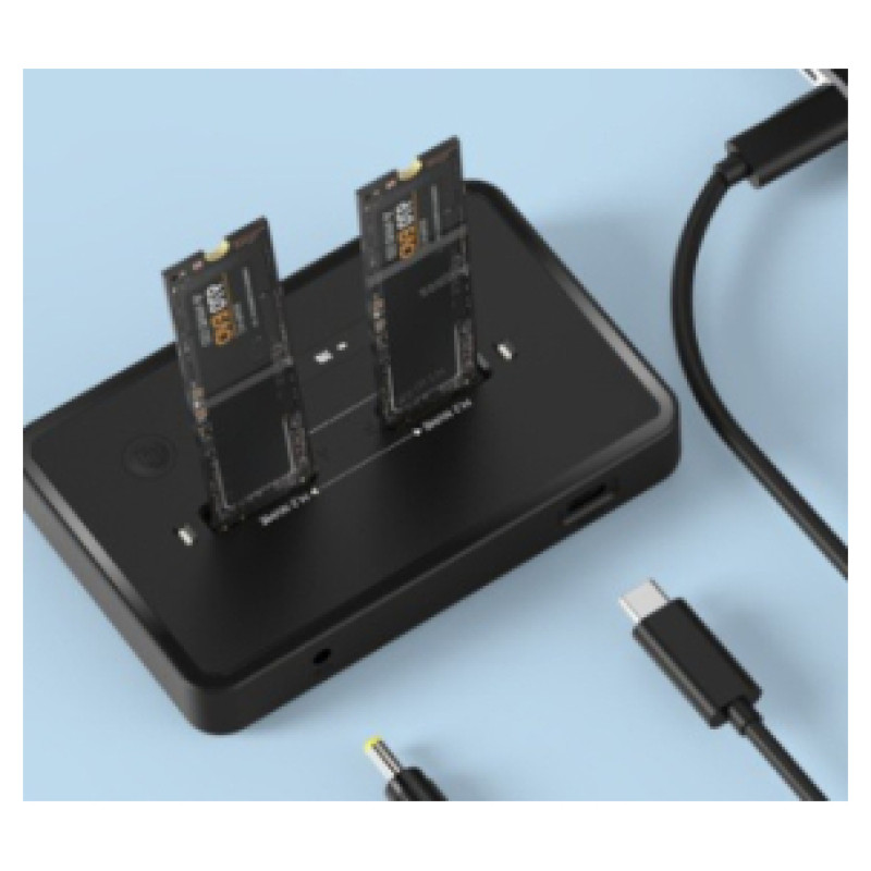 Gembird Dokstacija Gembird Desktop dual driveSSD USB Type-C M.2 NVME and SATA