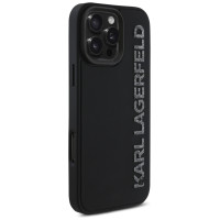 Karl Lagerfeld HC 3D Rubber Elongated Glitter iPhone 16 Pro Max Case - Black