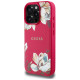 Guess Grained Printed Flower Pattern MagSafe case for iPhone 16 Pro fuchsia