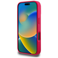 Guess Grained Printed Flower Pattern MagSafe case for iPhone 16 Pro fuchsia