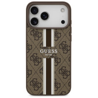 Guess 4G Printed Stripes MagSafe case for iPhone 17 Pro Max - brown