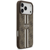 Guess 4G Printed Stripes MagSafe case for iPhone 17 Pro Max - brown