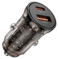 Tech-Protect CC01 30W 2-Port USB-A / USB-C Car Charger - Black