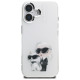 Karl Lagerfeld IML Aquarelle Karl & Choupette & Logo iPhone 16 Case - White