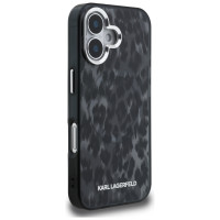 Karl Lagerfeld IML Leopard Pattern MagSafe Case for iPhone 16 - Black