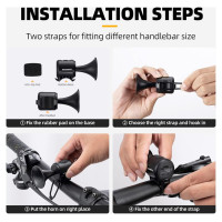 Rockbros 34210002001 electronic bicycle bell - black