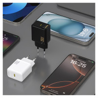 Dudao A26LEU PD 20W GaN USB-C Wall Charger with USB-C to Lightning Cable - Black