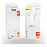 Dudao X10S wired in-ear headphones 3.5mm mini jack 1.15m - white