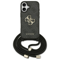 Guess 4G Big Logo Cord Stap Crossbody Case for iPhone 17 - Black
