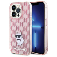 Karl Lagerfeld Monogram Choupette case for iPhone 15 Pro Max - pink