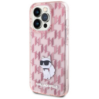 Karl Lagerfeld Monogram Choupette case for iPhone 15 Pro Max - pink